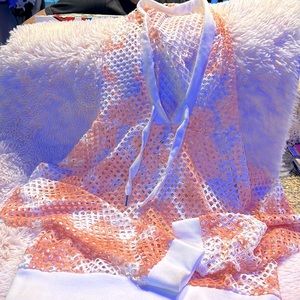 🎈5 items for $20 bundles Refuge peach and white cropped hoodie NWT size large